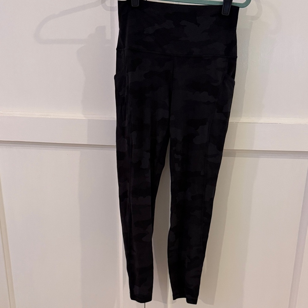 Lululemon High-Waist Black Camo Leggings